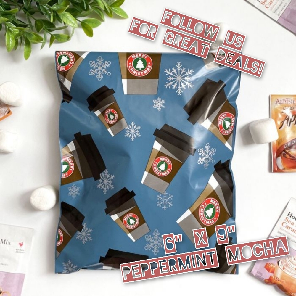 100 Peppermint Mocha 6x9 Poly Mailers - Picture 1 of 1